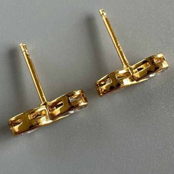 14K Gold Vermeil Infinity Stud Earrings - Picture 7 of 15